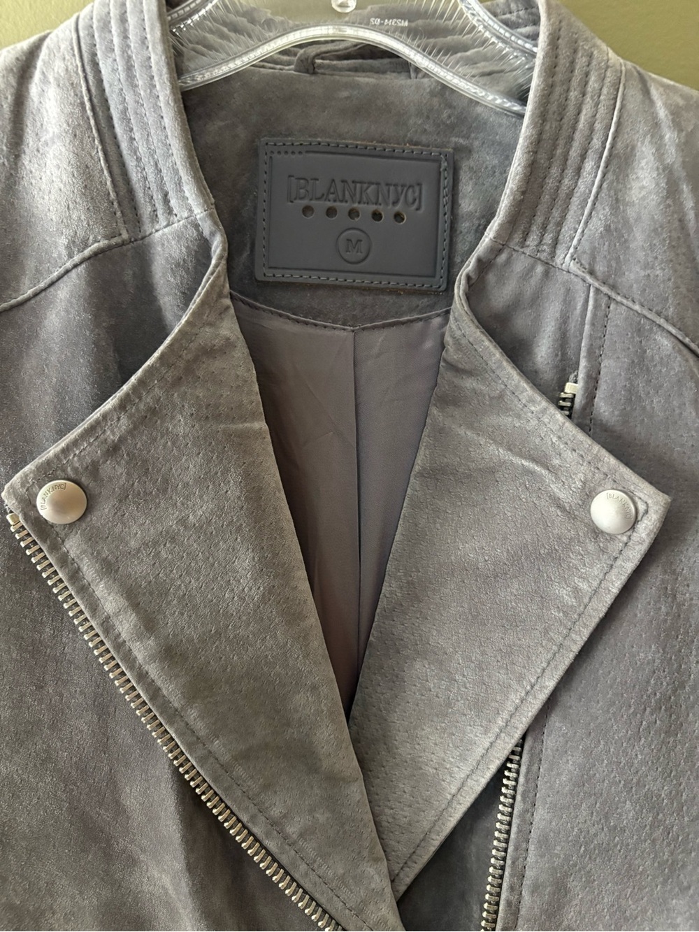 NWOT BLANKNYC Grey Suede Moto Jacket Size M - Picture 8 of 11